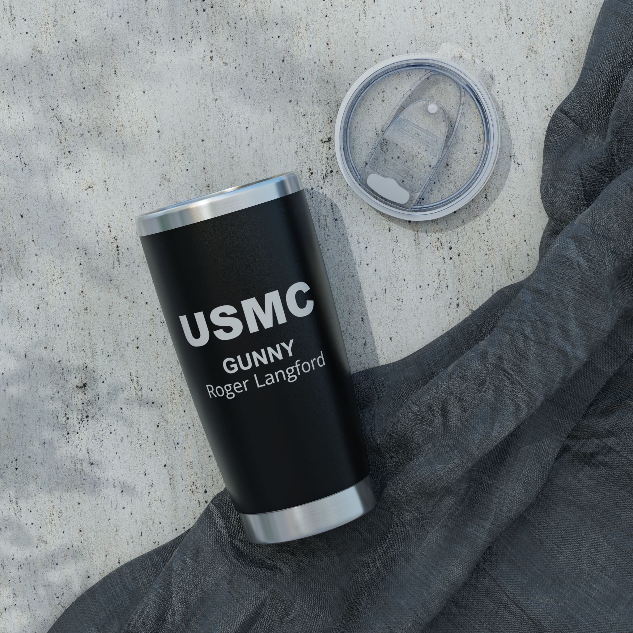 Custom USMC 20oz Tumbler – Personalized Marine Corps Cup with Rank, Name or Message