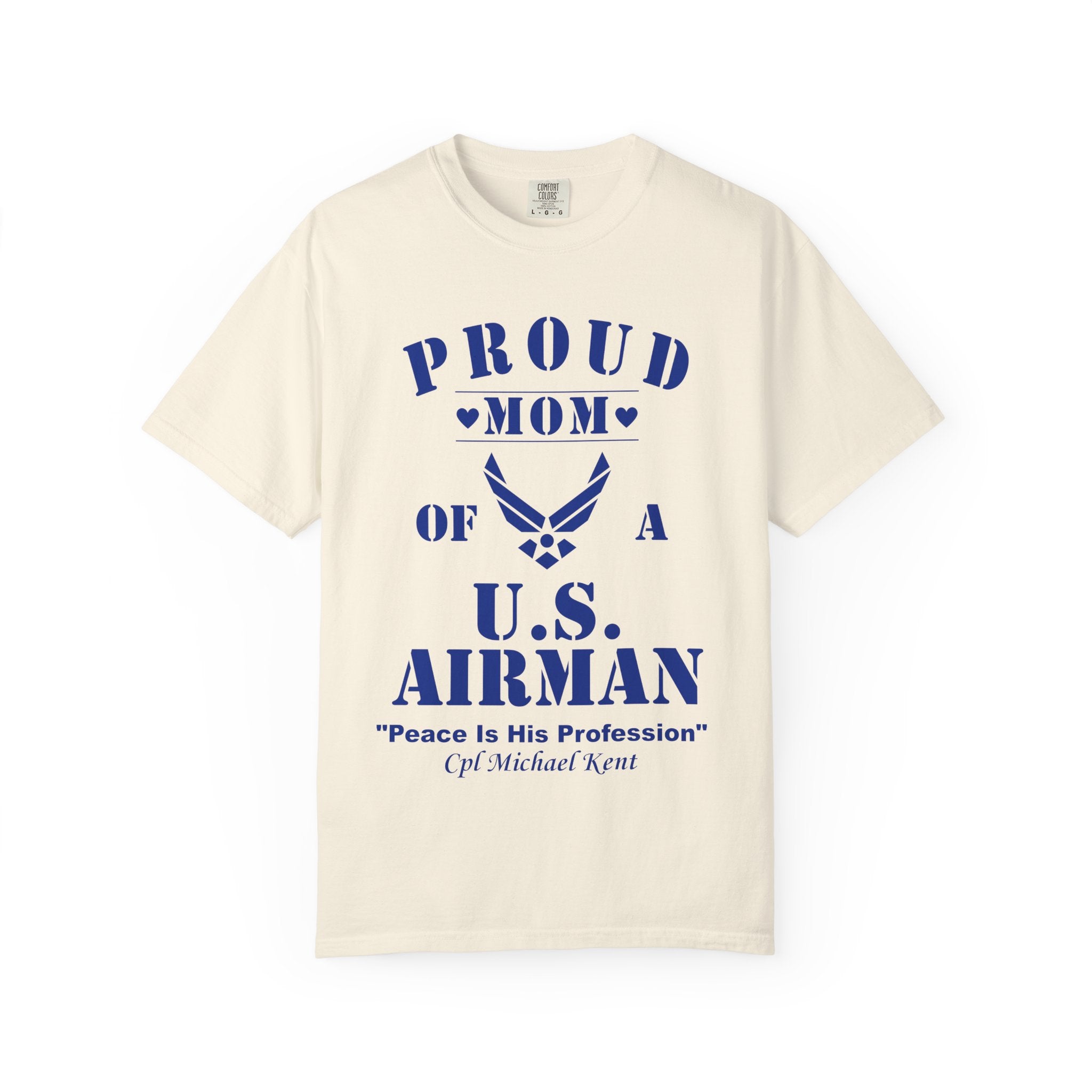 Proud Airman Mom Shirt – Personalized U.S. Air Force Mom Tee with Rank, Name & Message | Comfort Colors