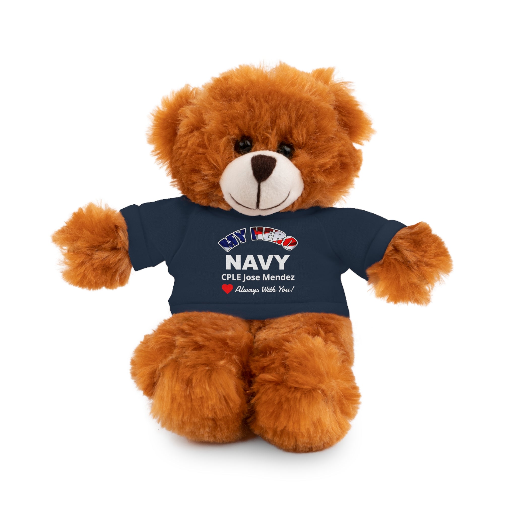 Custom U.S. Navy Stuffed Animal with Personalized T-Shirt – 6 Plush Options, 5 Shirt Colors