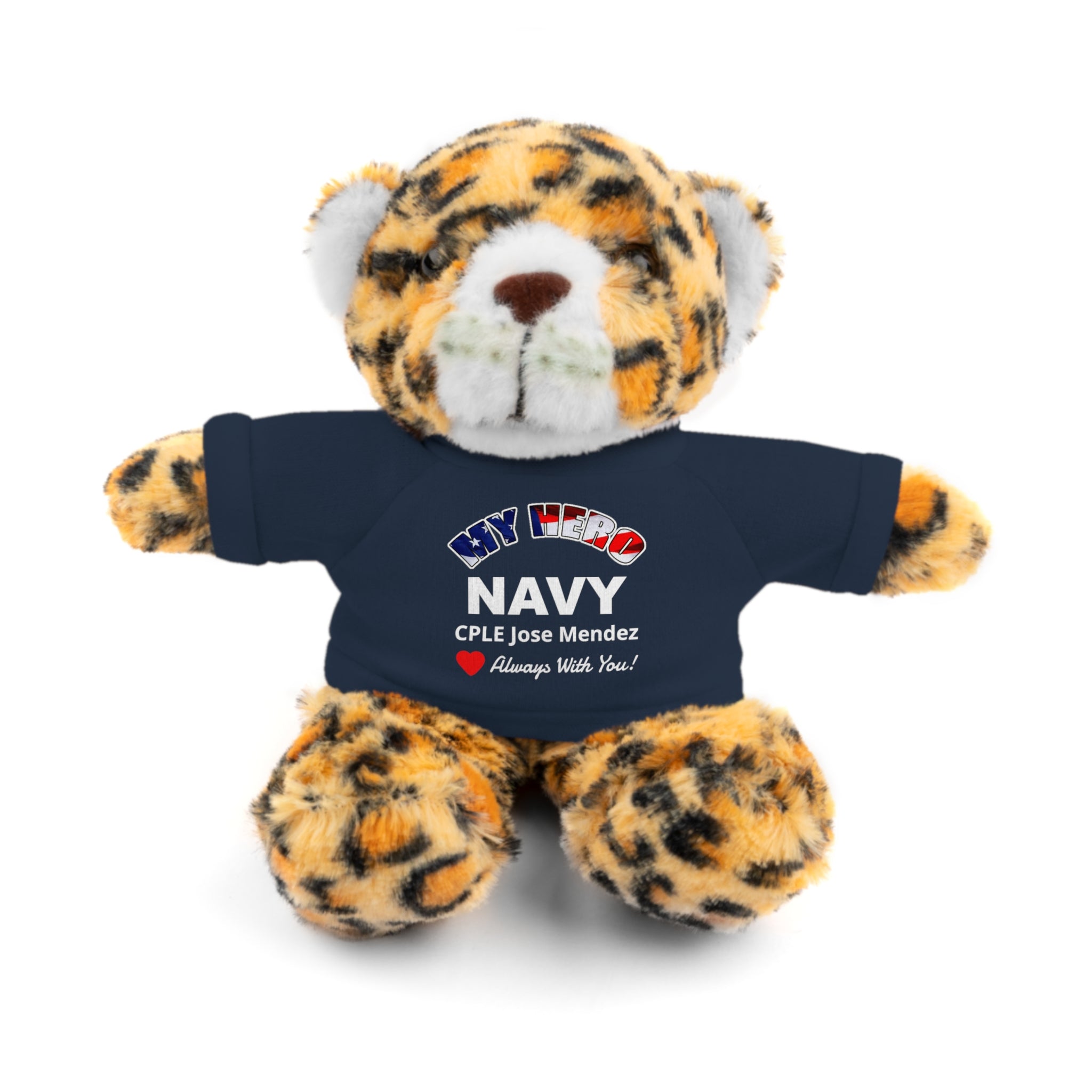 Custom U.S. Navy Stuffed Animal with Personalized T-Shirt – 6 Plush Options, 5 Shirt Colors