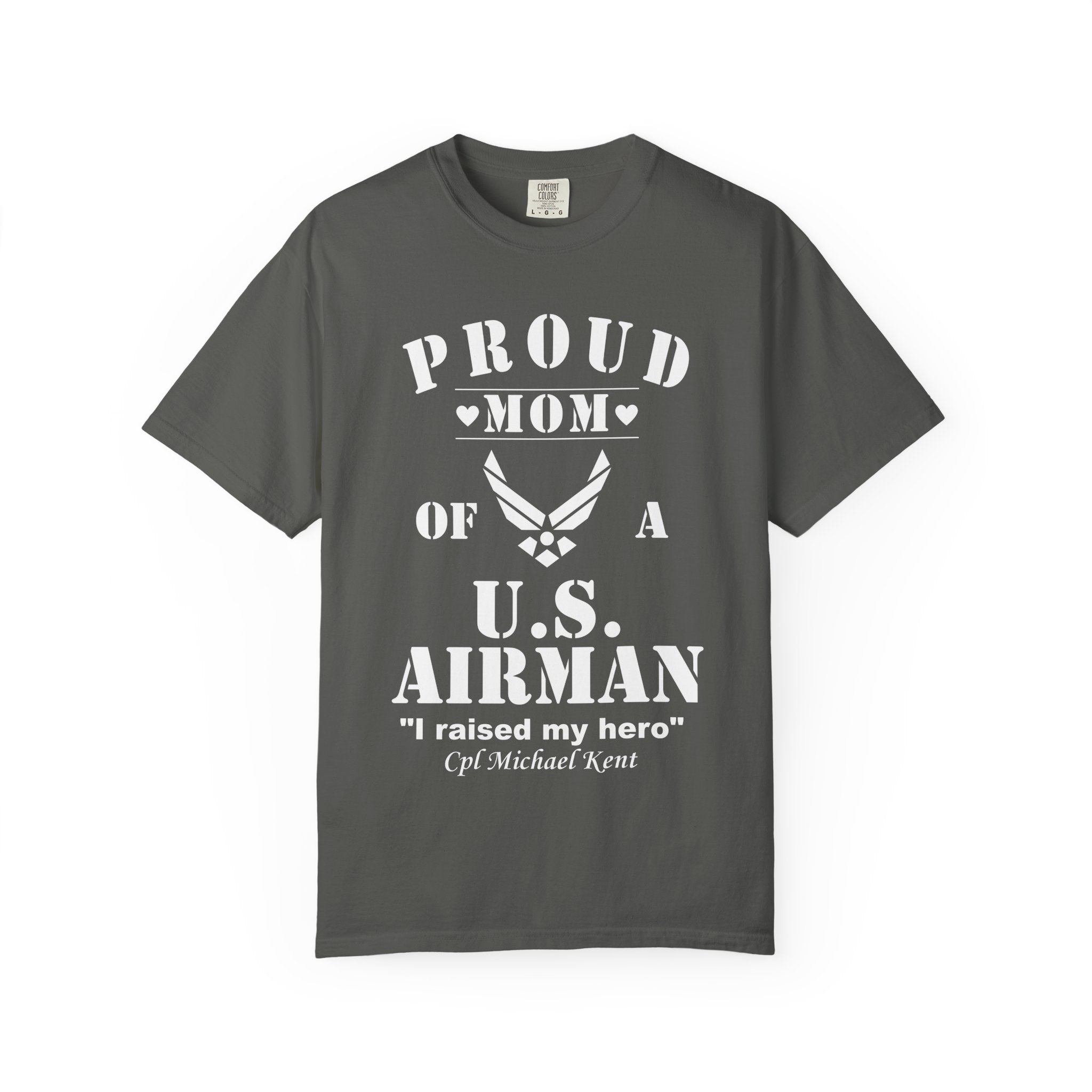 Custom Proud Airman Mom Shirt – Personalized U.S. Air Force Mom Tee with Rank, Name & Saying