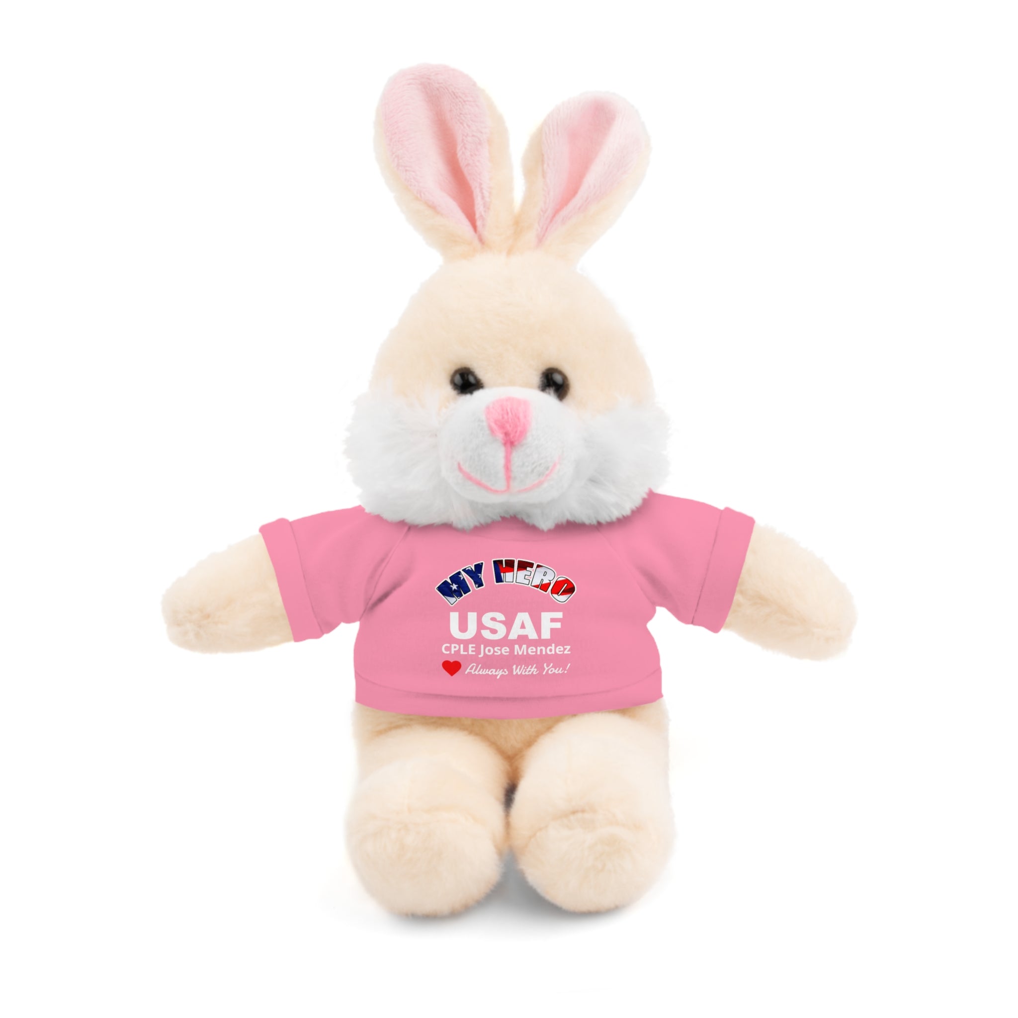 Custom U.S. Air Force Stuffed Animal with Personalized T-Shirt – 6 Plush Options, 5 Shirt Colors
