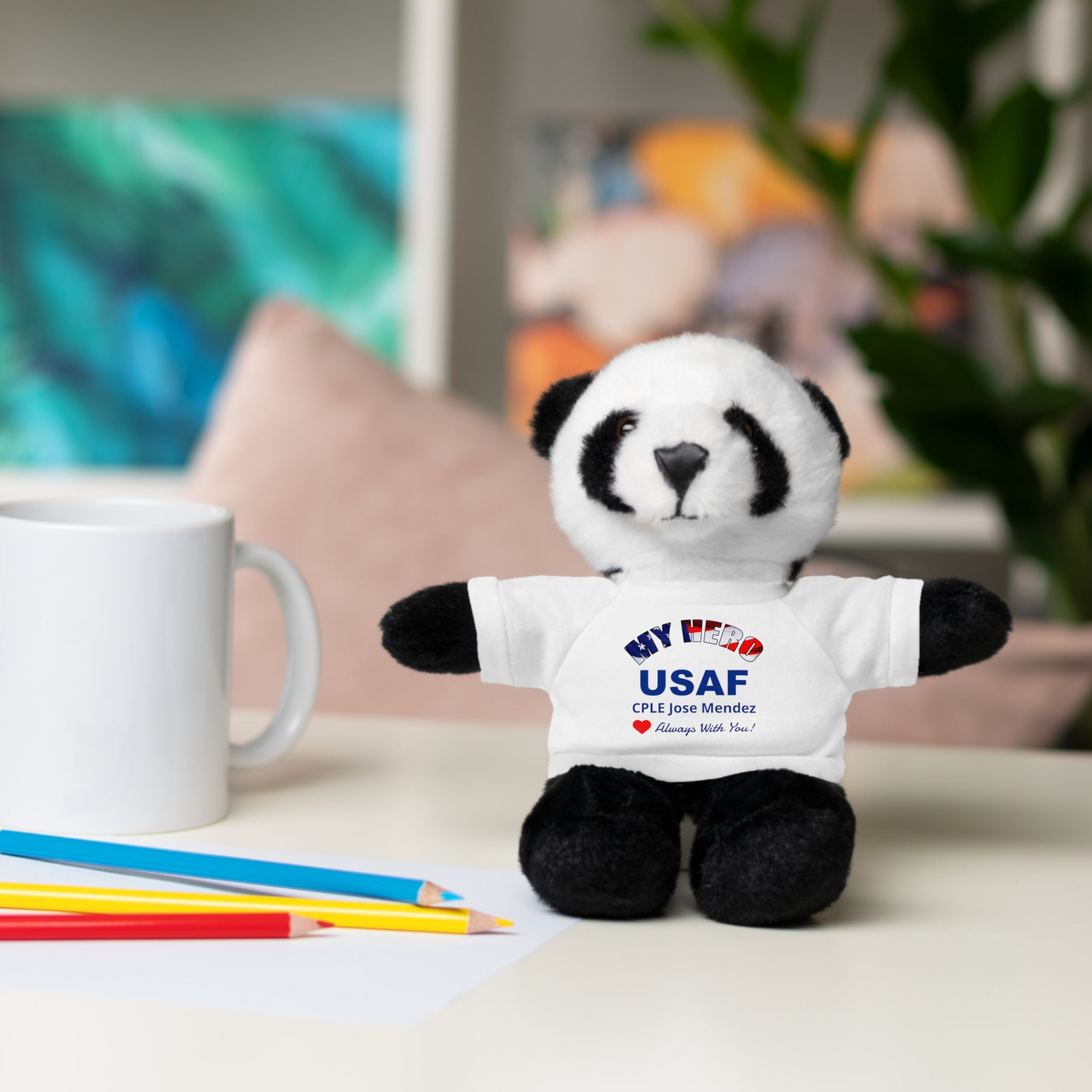 Custom U.S. Air Force Stuffed Animal with Personalized T-Shirt – 6 Plush Options, 5 Shirt Colors
