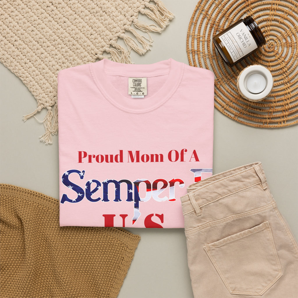 Custom Marine Mom Shirt – Personalized Semper Fi T-Shirt | Proud U.S. Marine Family Gift | Comfort Colors 1717