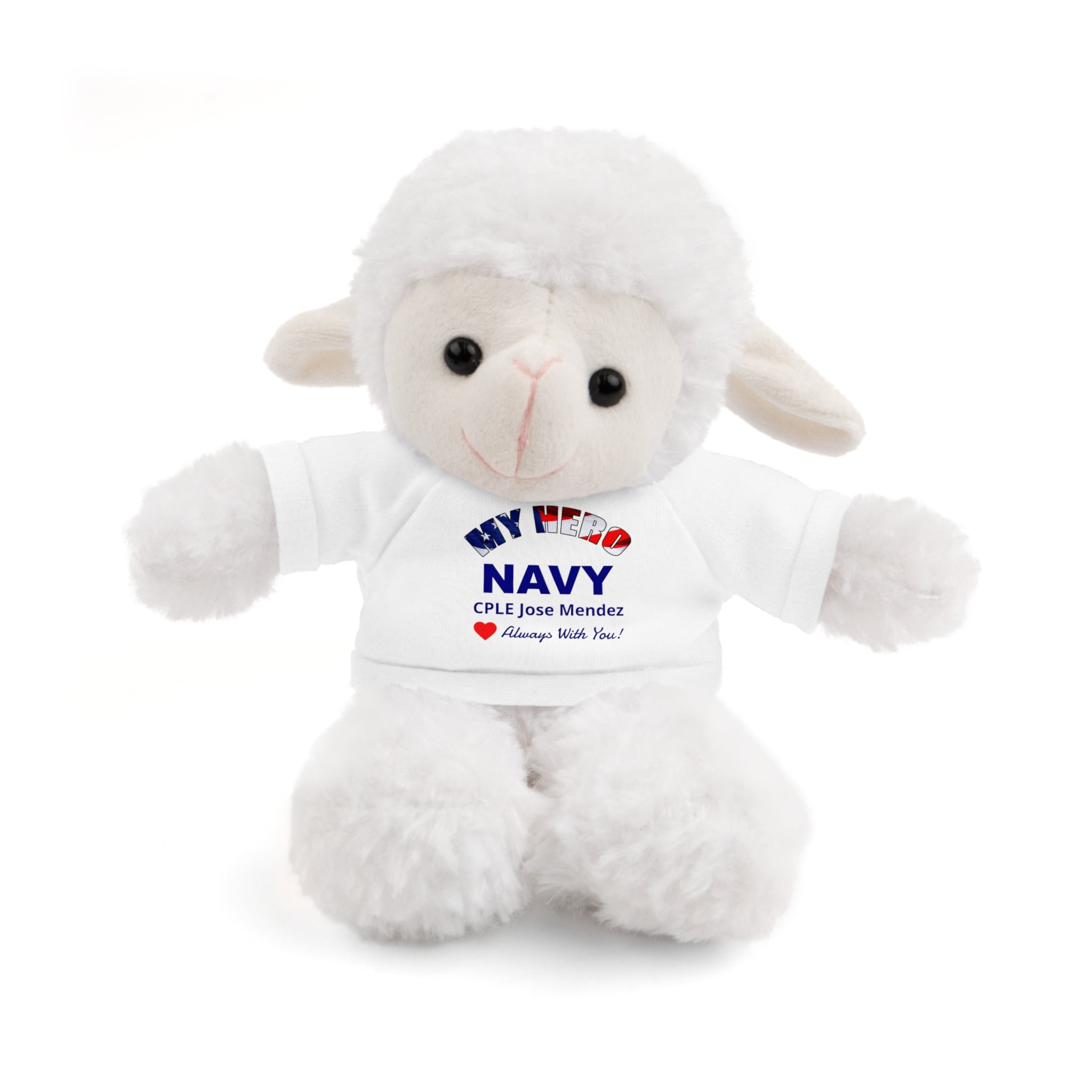 Custom U.S. Navy Stuffed Animal with Personalized T-Shirt – 6 Plush Options, 5 Shirt Colors