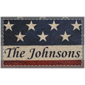 Personalized American Flag Doormat — "The Johnsons" Vintage Patriotic Welcome Mat