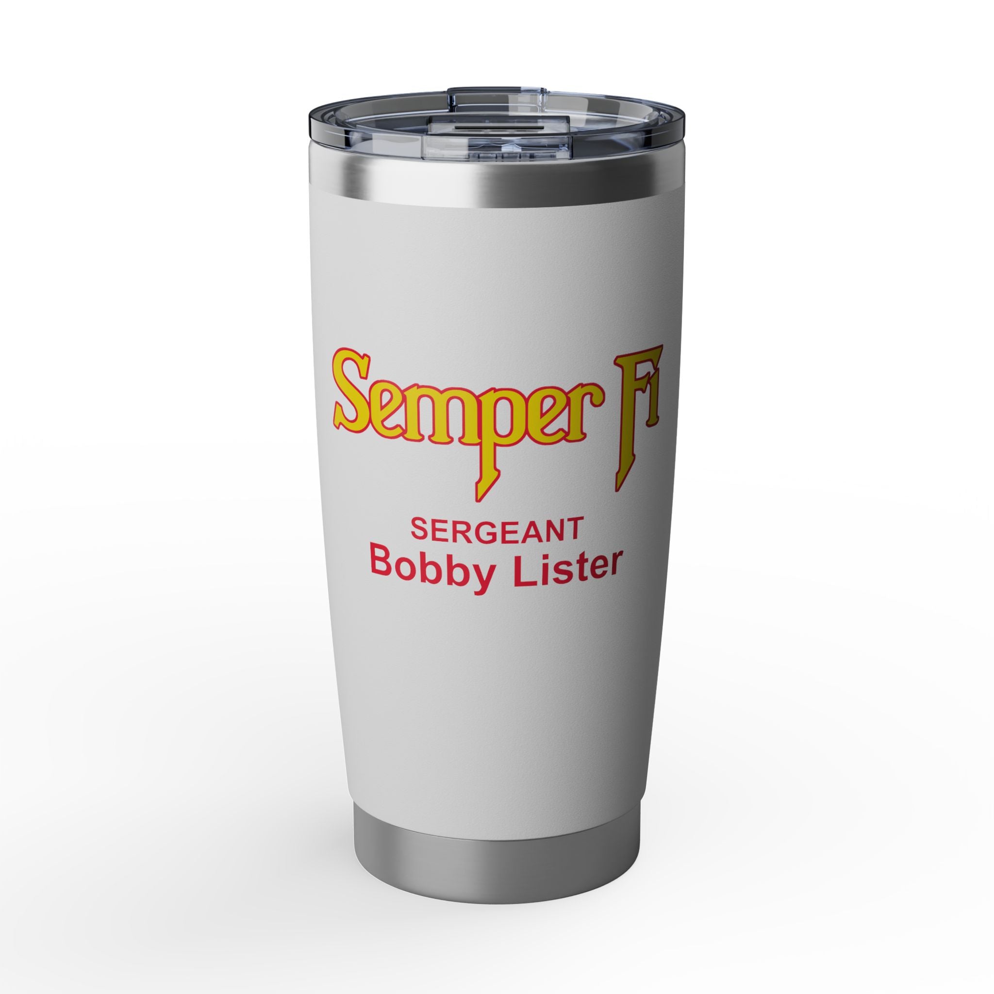 Custom Semper Fi USMC 20oz Tumbler – Personalized Marine Corps Cup with Rank, Name or Message