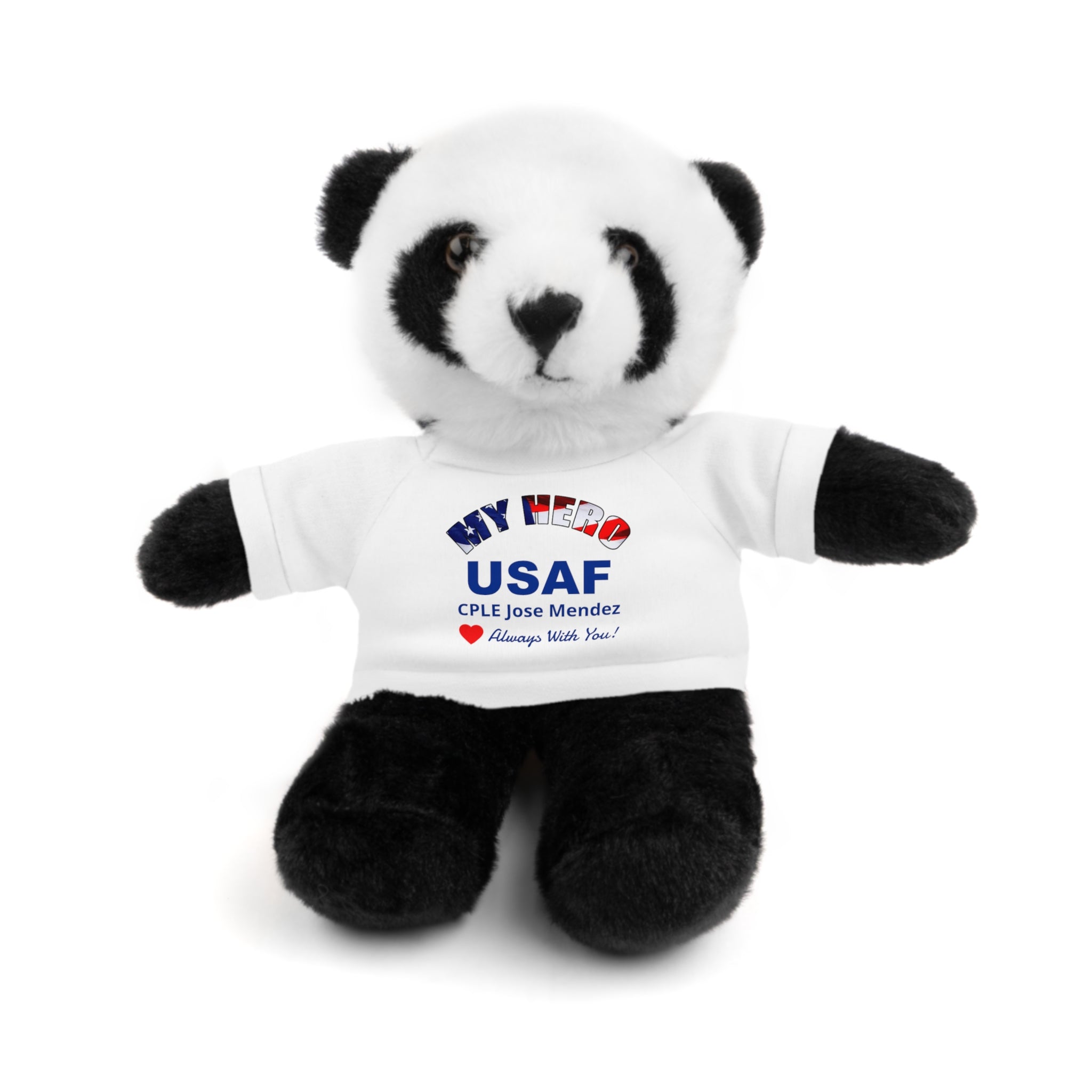 Custom U.S. Air Force Stuffed Animal with Personalized T-Shirt – 6 Plush Options, 5 Shirt Colors