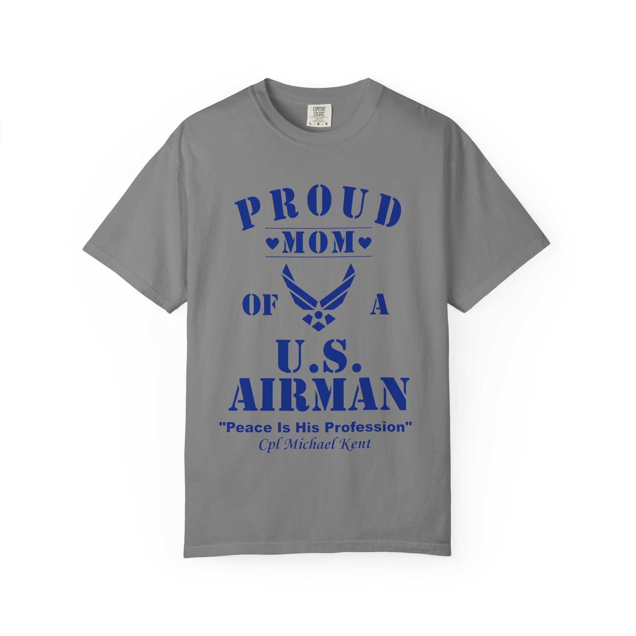 Proud Airman Mom Shirt – Personalized U.S. Air Force Mom Tee with Rank, Name & Message | Comfort Colors