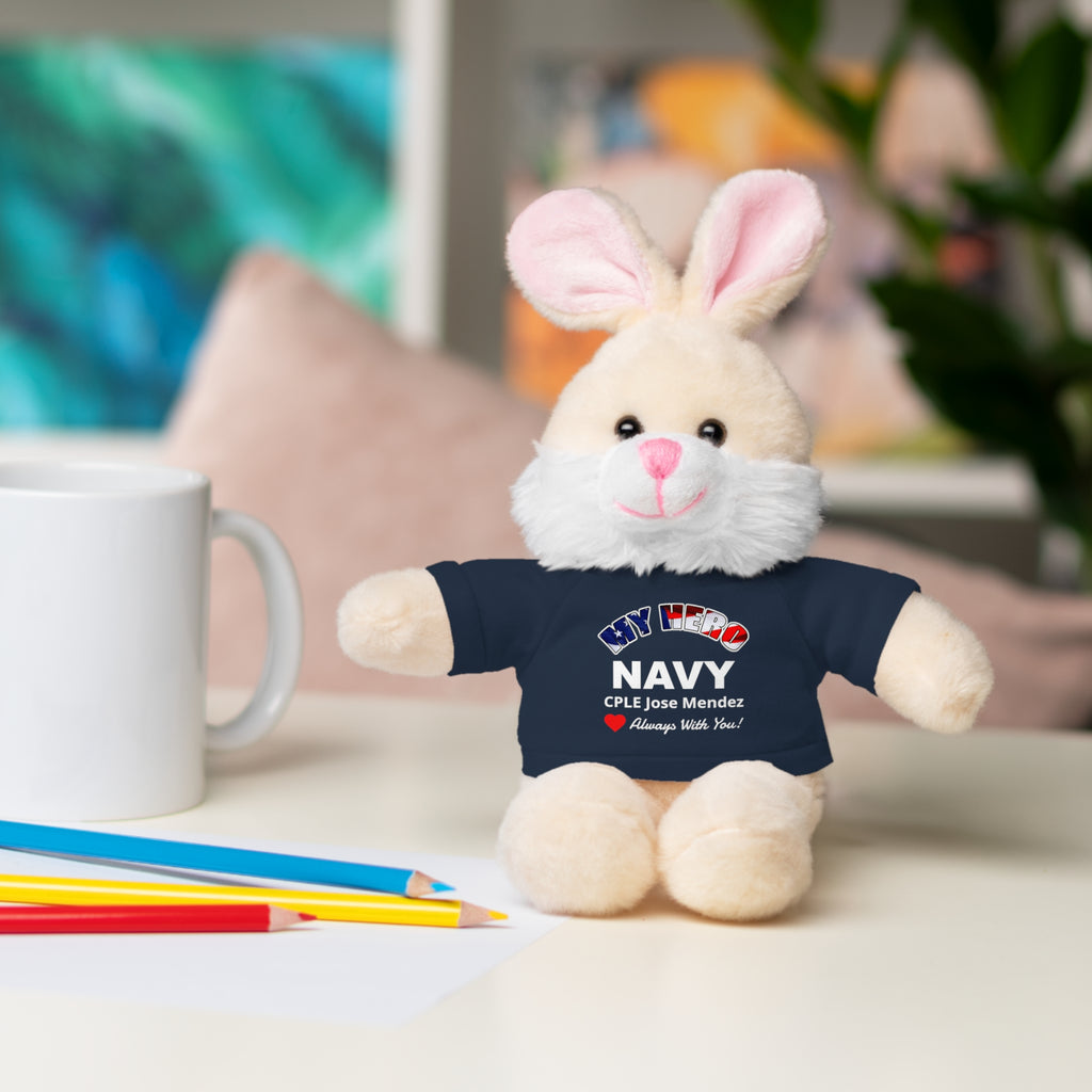 Custom U.S. Navy Stuffed Animal with Personalized T-Shirt – 6 Plush Options, 5 Shirt Colors