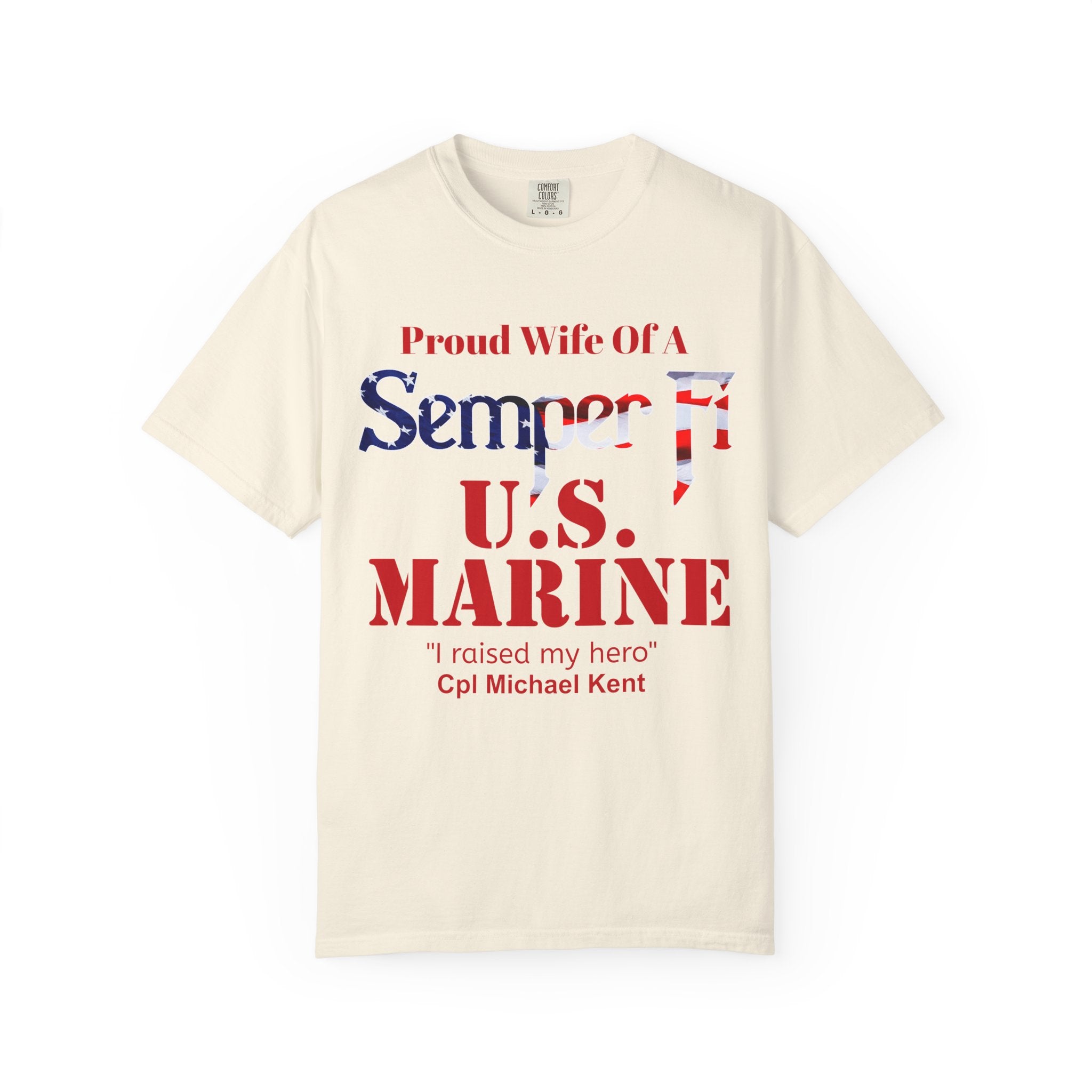 Custom Marine Wife Shirt – Personalized Semper Fi USMC T-Shirt | Proud Military Spouse Gift | Comfort Colors 1717