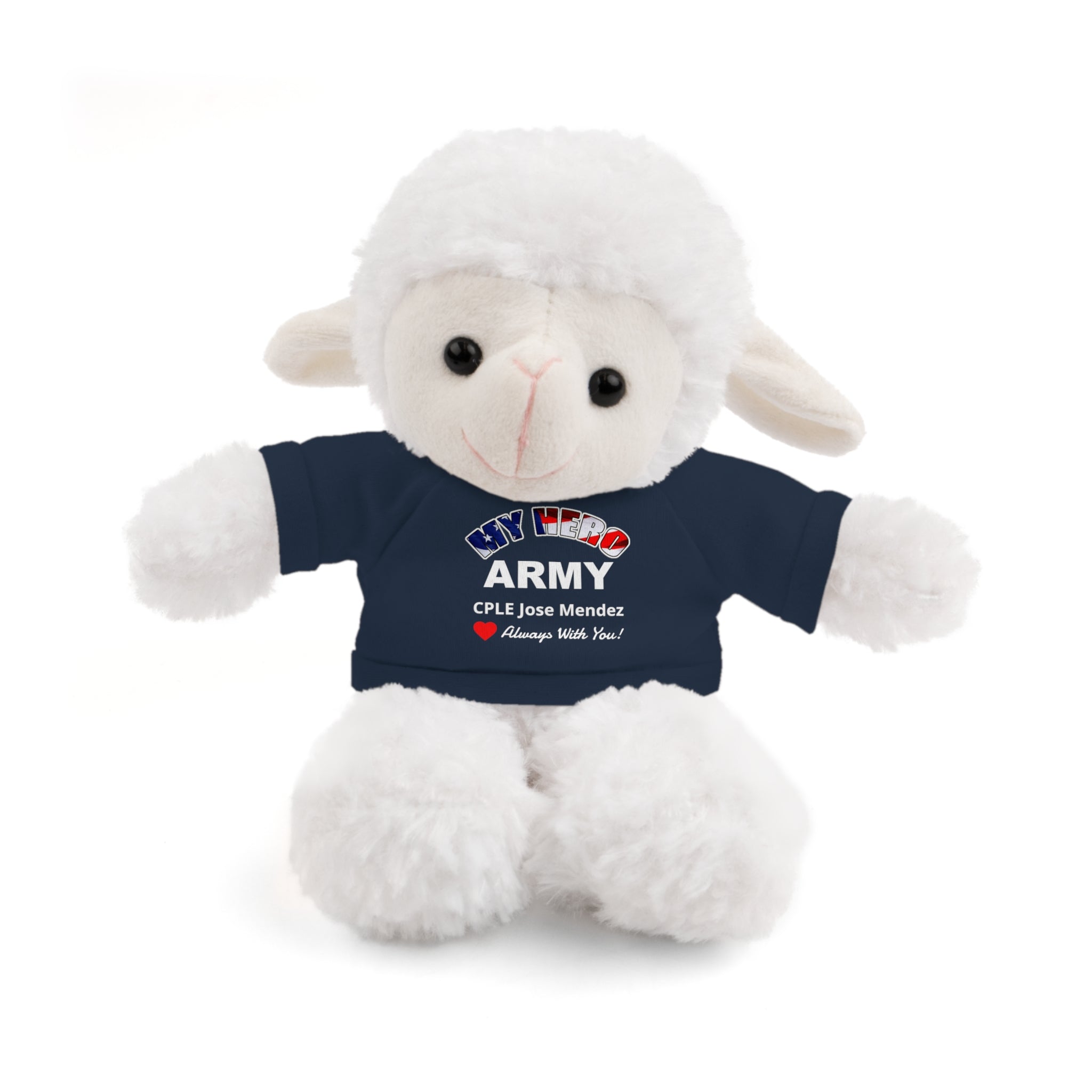 Custom U.S. Army Stuffed Animal with Personalized T-Shirt – 6 Plush Options, 5 Shirt Colors