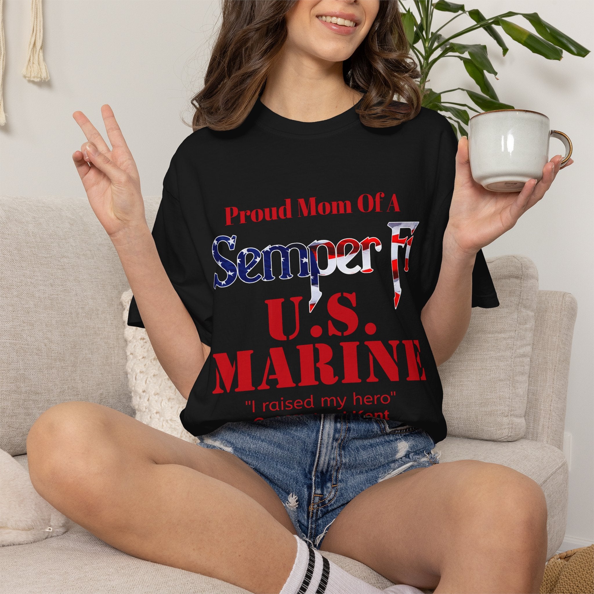 Custom Marine Mom Shirt – Personalized Semper Fi T-Shirt | Proud U.S. Marine Family Gift | Comfort Colors 1717