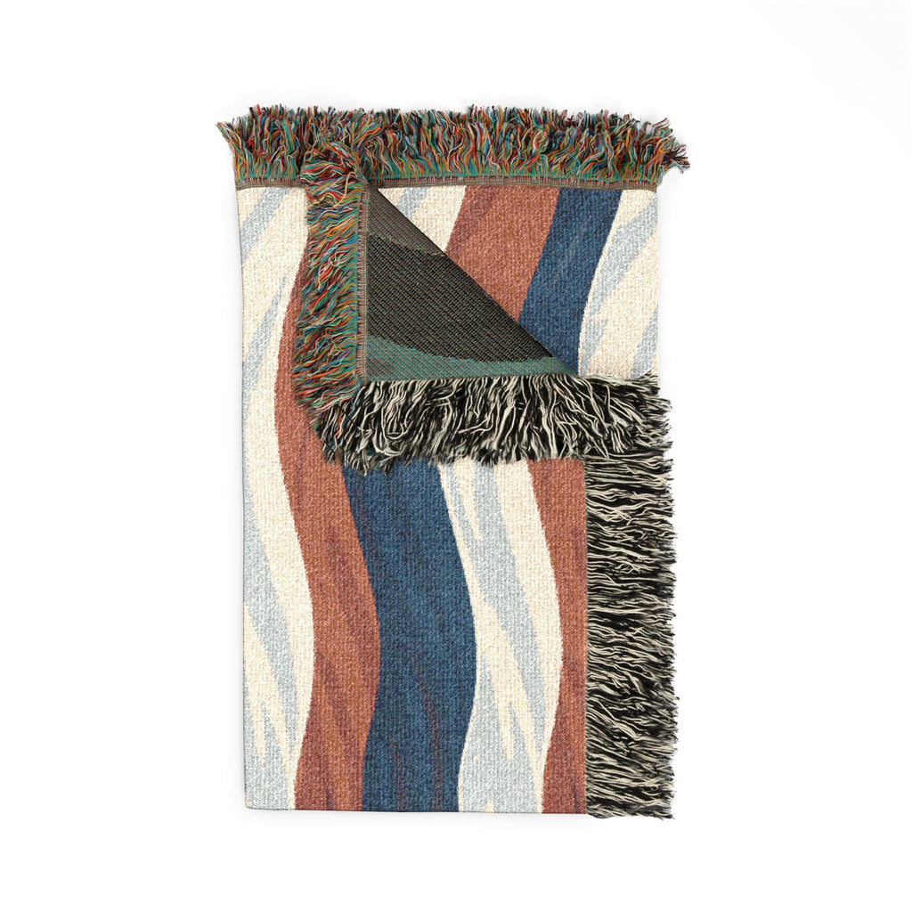 Patriotic Red White Blue Woven Blanket – American Flag Colors Cotton Throw (3 Sizes)