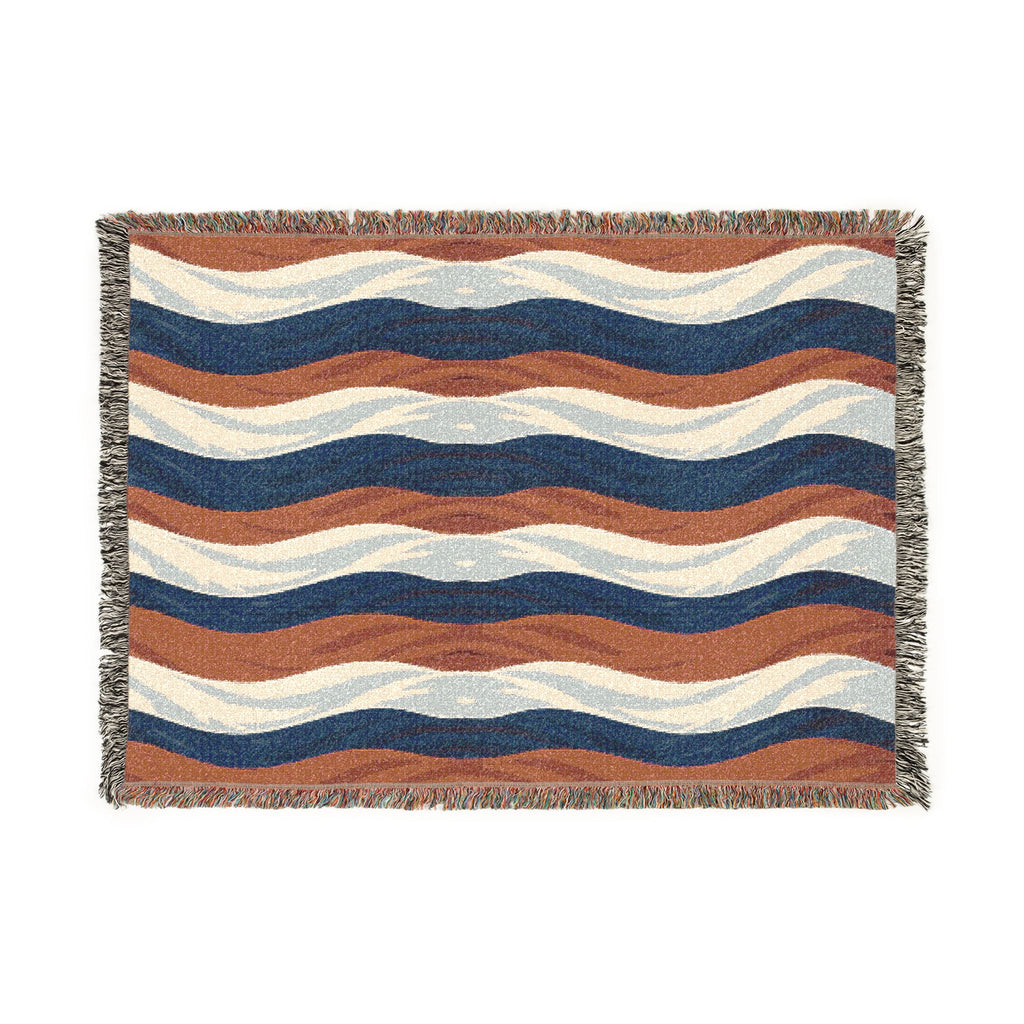 Patriotic Red White Blue Woven Blanket – American Flag Colors Cotton Throw (3 Sizes)