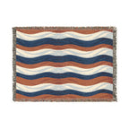 Patriotic Red White Blue Woven Blanket – American Flag Colors Cotton Throw (3 Sizes)
