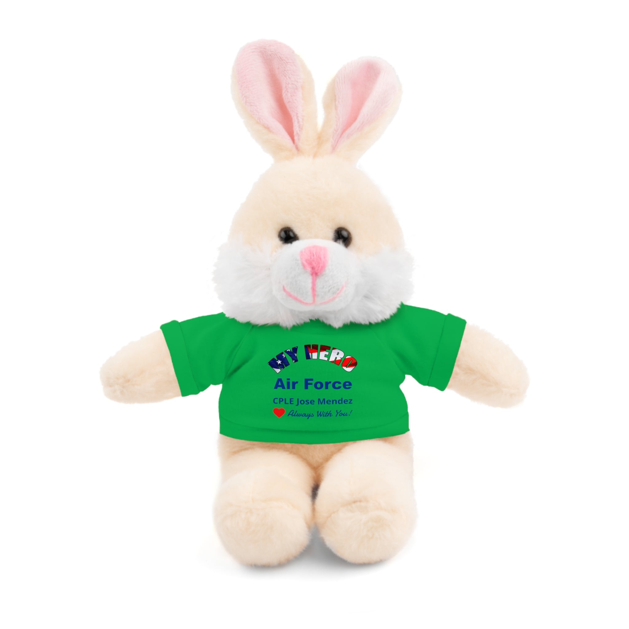 Custom U.S. Air Force Stuffed Animal with Personalized T-Shirt – 6 Plush Options, 5 Shirt Colors