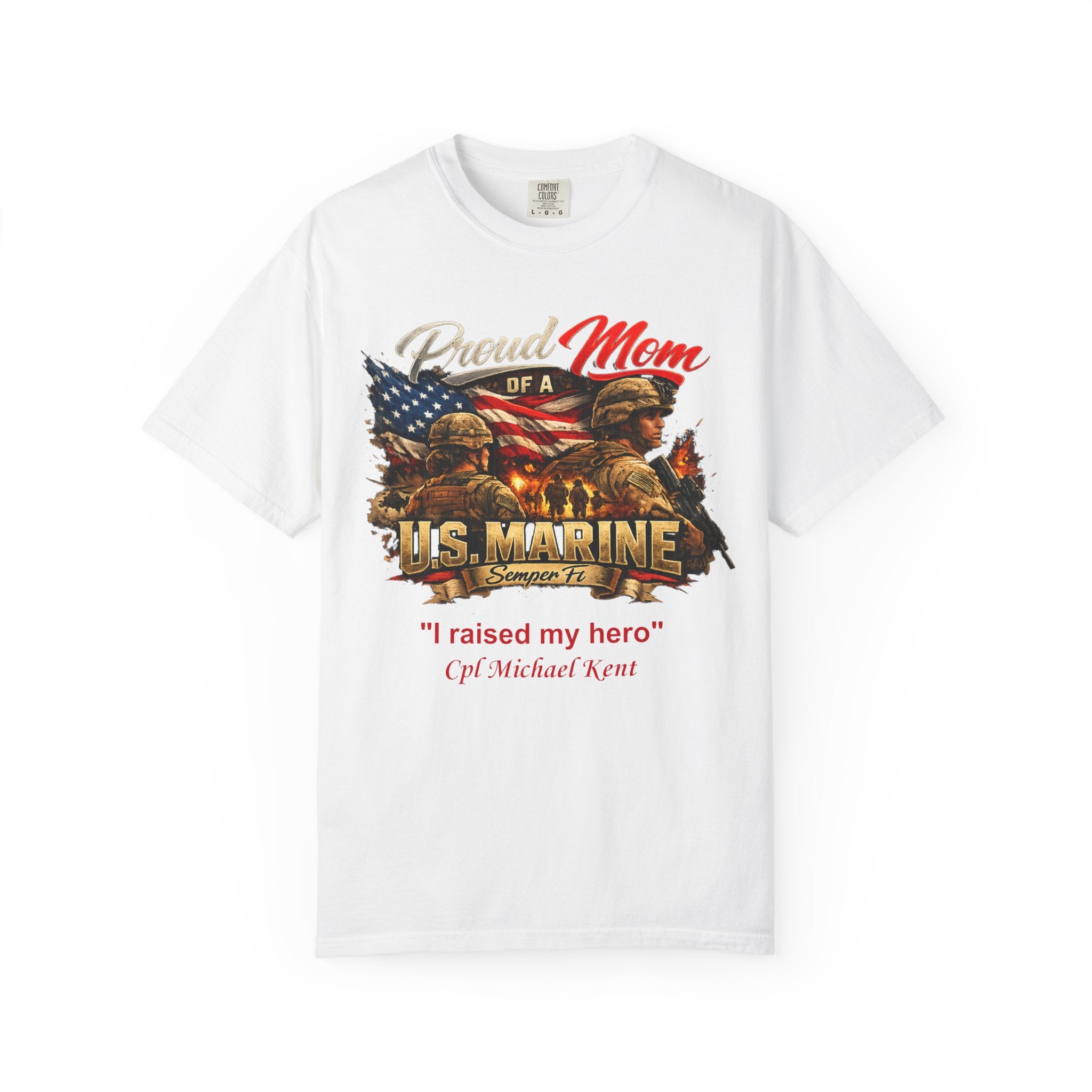 Custom Marine Mom Graphic Shirt – Personalized U.S. Marine Corps Tee | Proud Military Mom Gift | Comfort Colors 1717