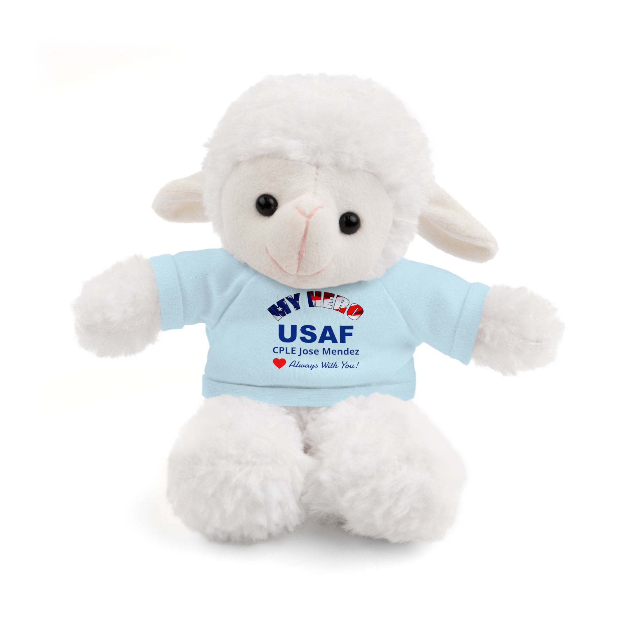 Custom U.S. Air Force Stuffed Animal with Personalized T-Shirt – 6 Plush Options, 5 Shirt Colors
