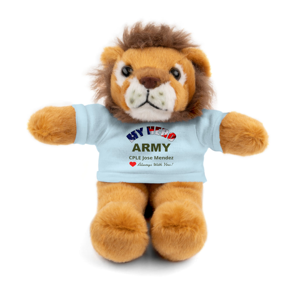 Custom U.S. Army Stuffed Animal with Personalized T-Shirt – 6 Plush Options, 5 Shirt Colors