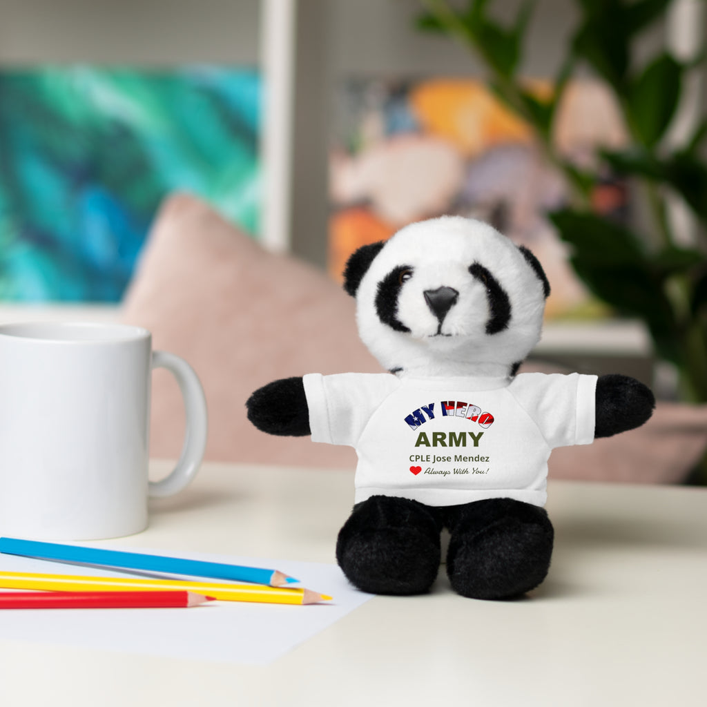 Custom U.S. Army Stuffed Animal with Personalized T-Shirt – 6 Plush Options, 5 Shirt Colors