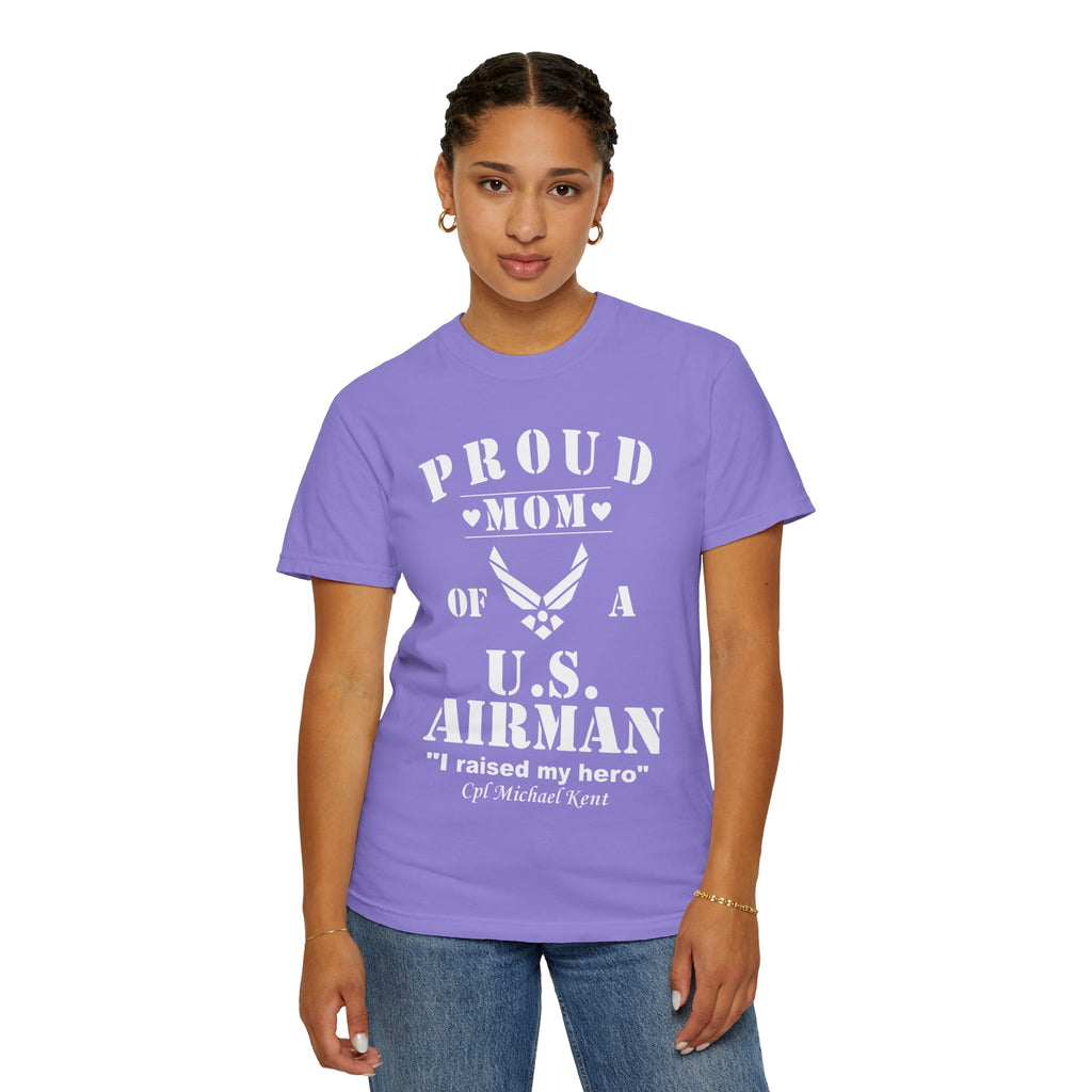 Custom Proud Airman Mom Shirt – Personalized U.S. Air Force Mom Tee with Rank, Name & Saying