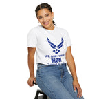 Custom Air Force Mom T-Shirt – Personalized Military Shirt with Rank, Name, Aircraft | Comfort Colors 1717