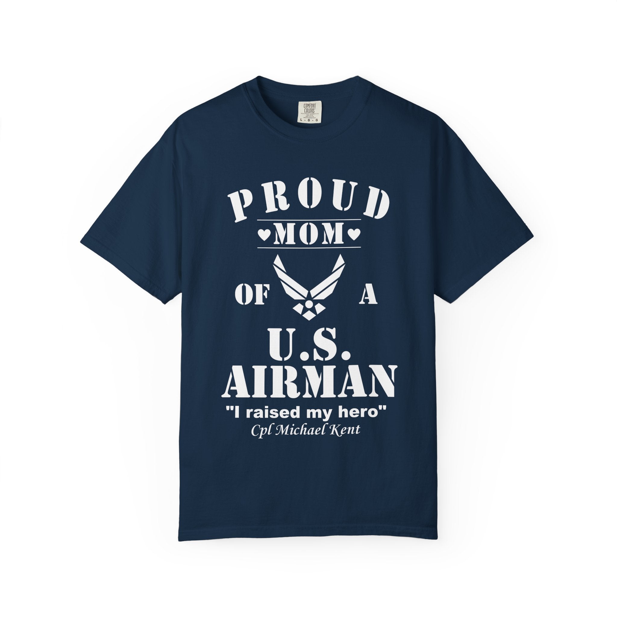 Custom Proud Airman Mom Shirt – Personalized U.S. Air Force Mom Tee with Rank, Name & Saying