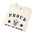 Custom Proud Navy Wife Comfort Colors T-Shirt – Personalized U.S. Navy Spouse Shirt with Name, Rank & Ship