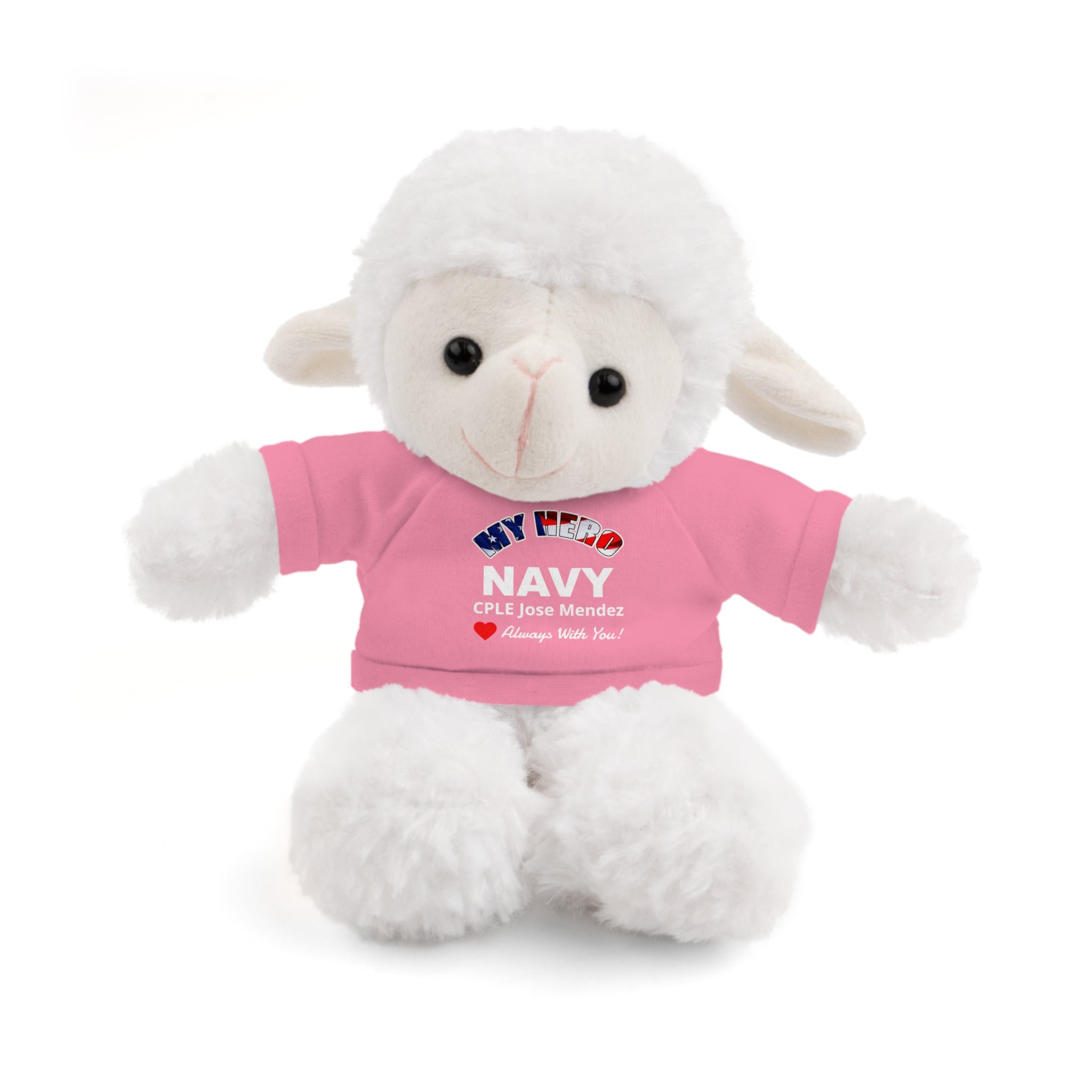 Custom U.S. Navy Stuffed Animal with Personalized T-Shirt – 6 Plush Options, 5 Shirt Colors