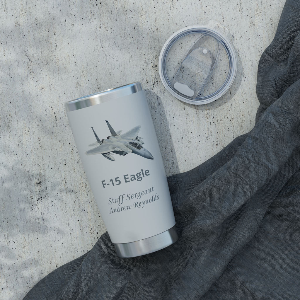 Custom Air Force Aircraft 20oz Tumbler – Personalized Military Cup with Plane, Name & Rank