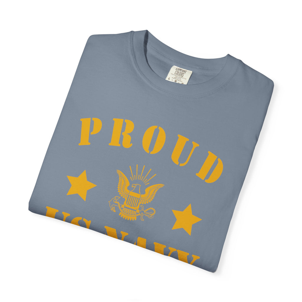 Custom Proud Navy Family Comfort Colors T-Shirt – Personalized U.S. Navy Family Shirt with Name, Ship & Rank
