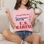 Custom Marine Wife Shirt – Personalized Semper Fi USMC T-Shirt | Proud Military Spouse Gift | Comfort Colors 1717