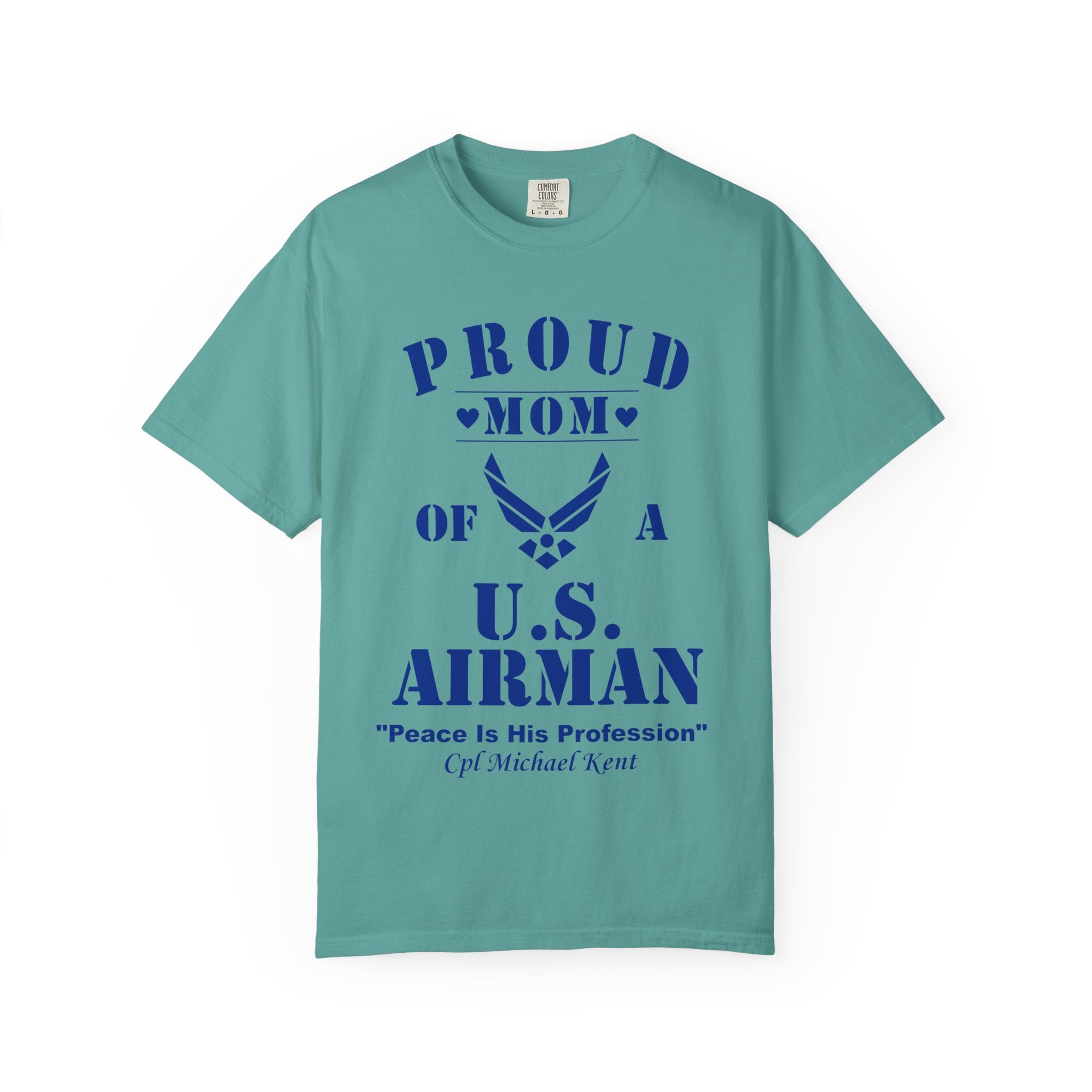Proud Airman Mom Shirt – Personalized U.S. Air Force Mom Tee with Rank, Name & Message | Comfort Colors