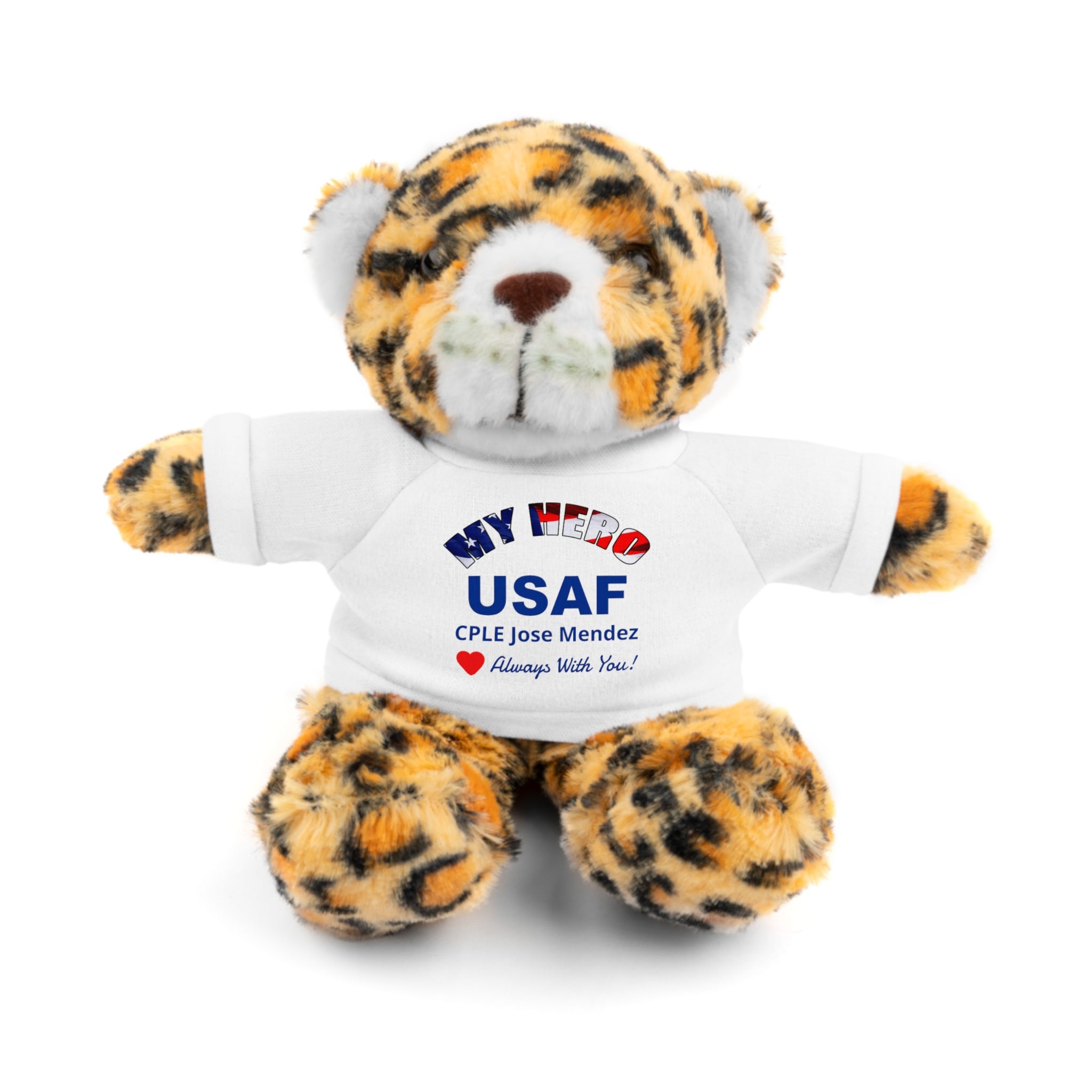 Custom U.S. Air Force Stuffed Animal with Personalized T-Shirt – 6 Plush Options, 5 Shirt Colors