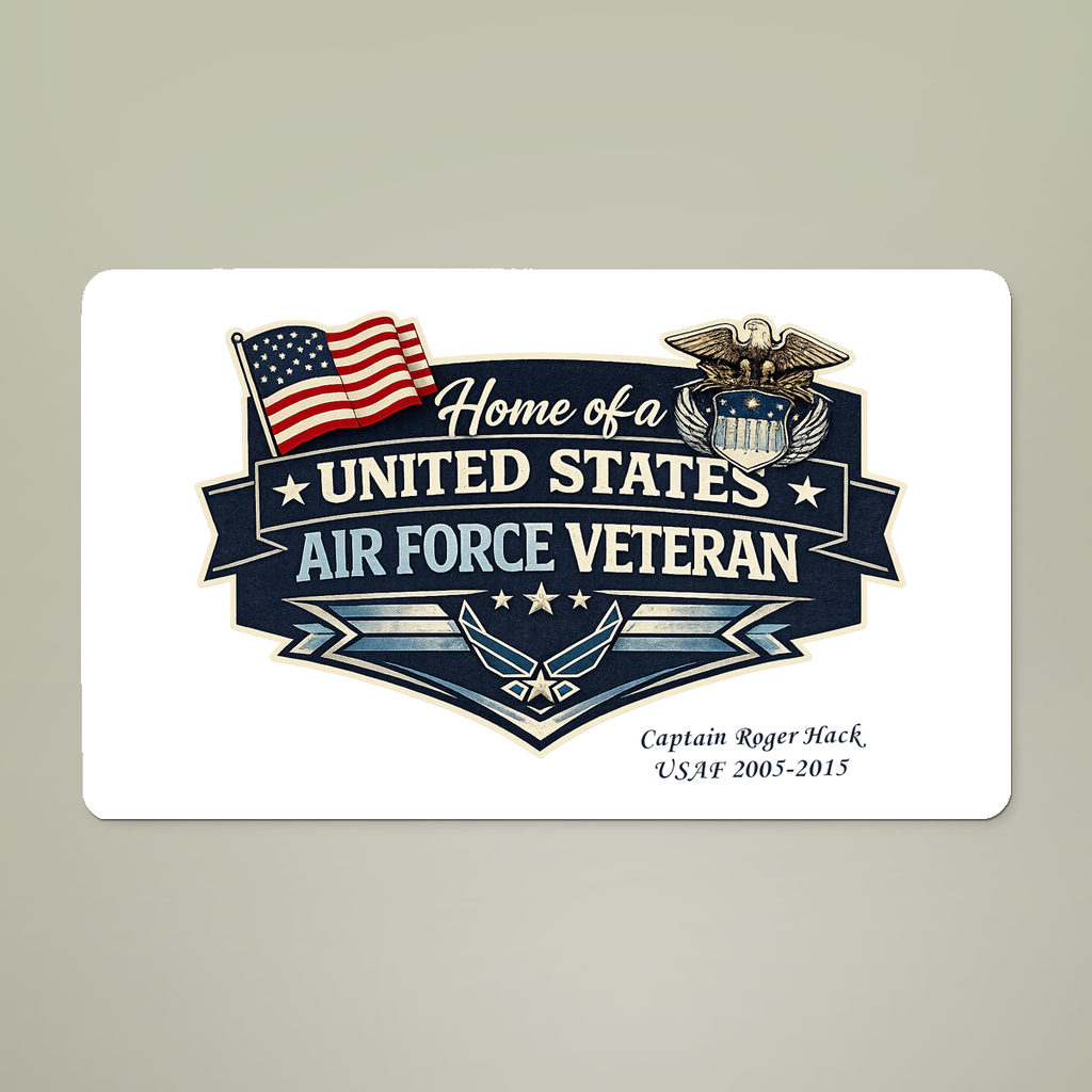 Custom U.S. Air Force Veteran Doormat – Personalized Military Welcome Mat | Rank, Name, Unit Customization