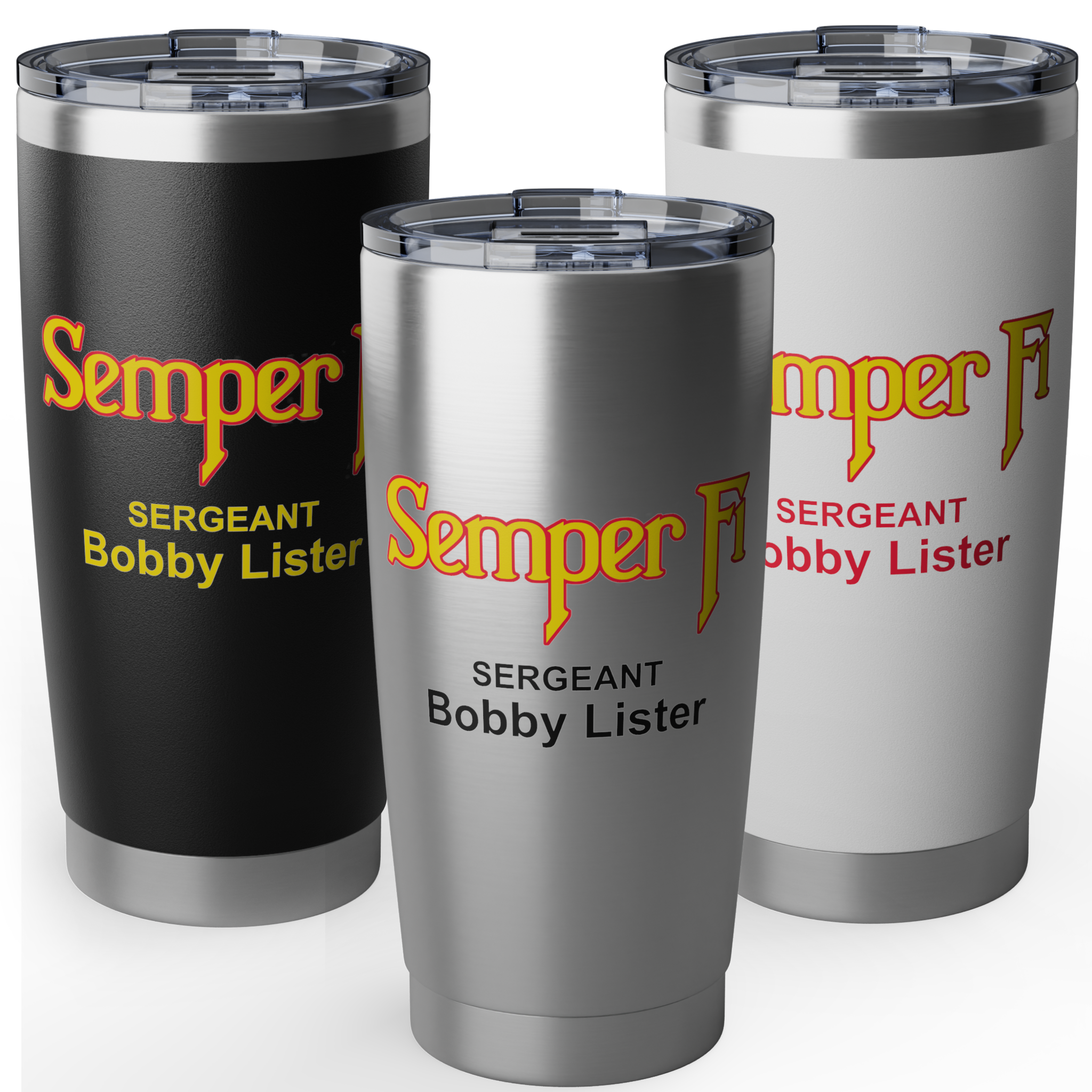 Custom Semper Fi USMC 20oz Tumbler – Personalized Marine Corps Cup with Rank, Name or Message