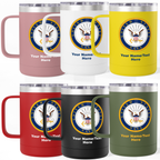 Custom U.S. Navy 15oz Travel Mug – Personalized Insulated Coffee Tumbler with Navy Seal, Name, Rank & Ship (6 Colors)