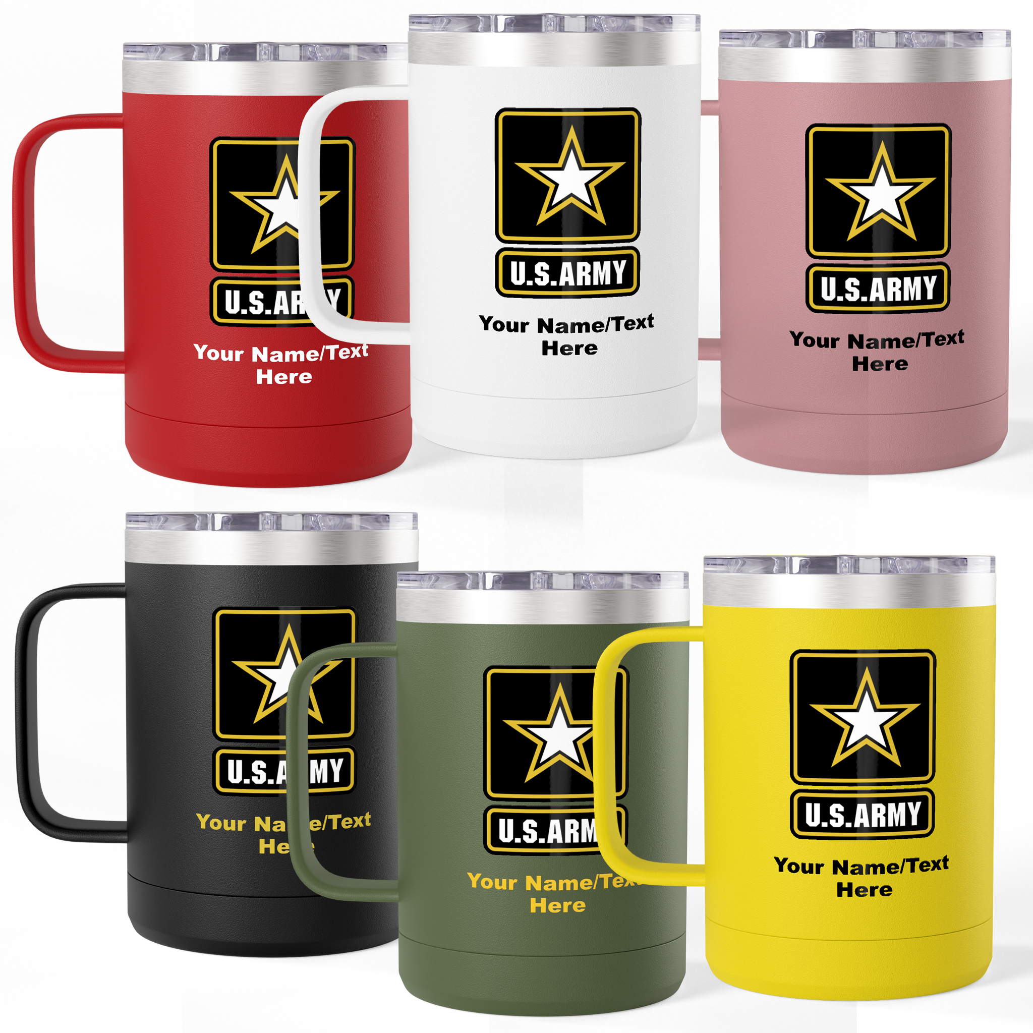 Army Logo Personalized  Insulated 15oz Travel Mug Tumbler