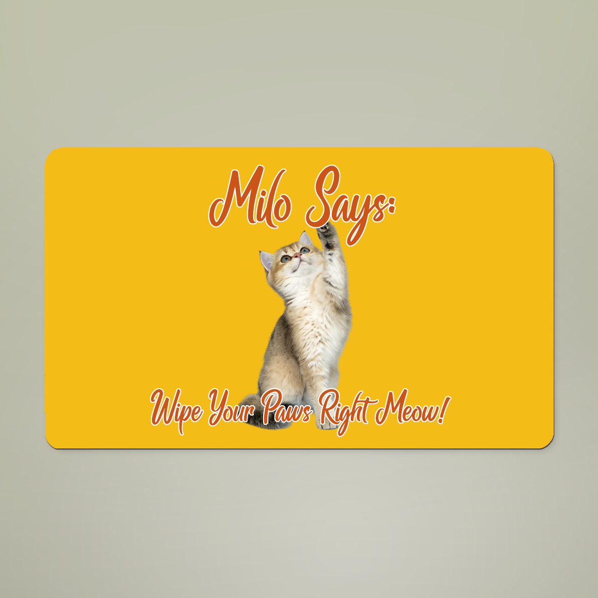 Custom Cat Photo Doormat – Personalized Cat Doormat with Name – Upload Your Cat Picture