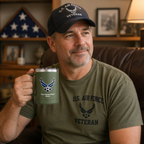 Custom U.S. Air Force Logo 15oz Travel Mug – Personalized Military Coffee Tumbler with Name & Rank