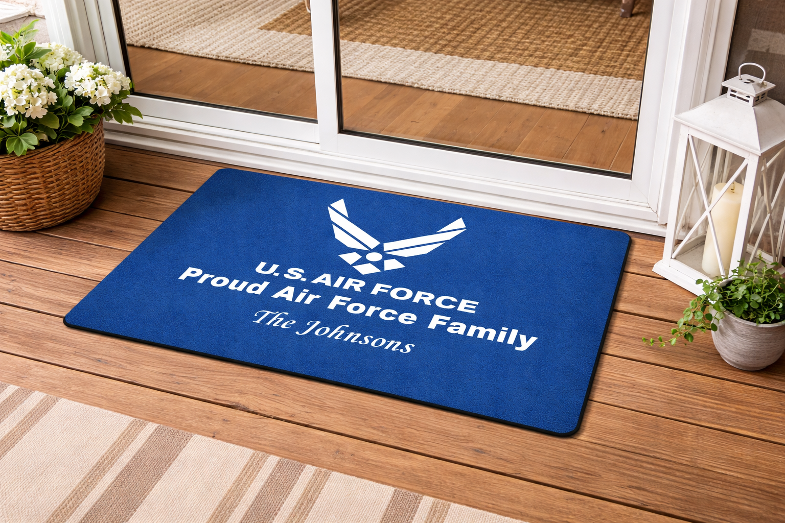 Custom U.S. Air Force Doormat – Personalized Military Welcome Mat | Rank, Name, Unit & Message Custom