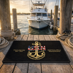 Personalized U.S. Navy Anchor Doormat | Custom USN Chief, Veteran & Navy Family Welcome Mat