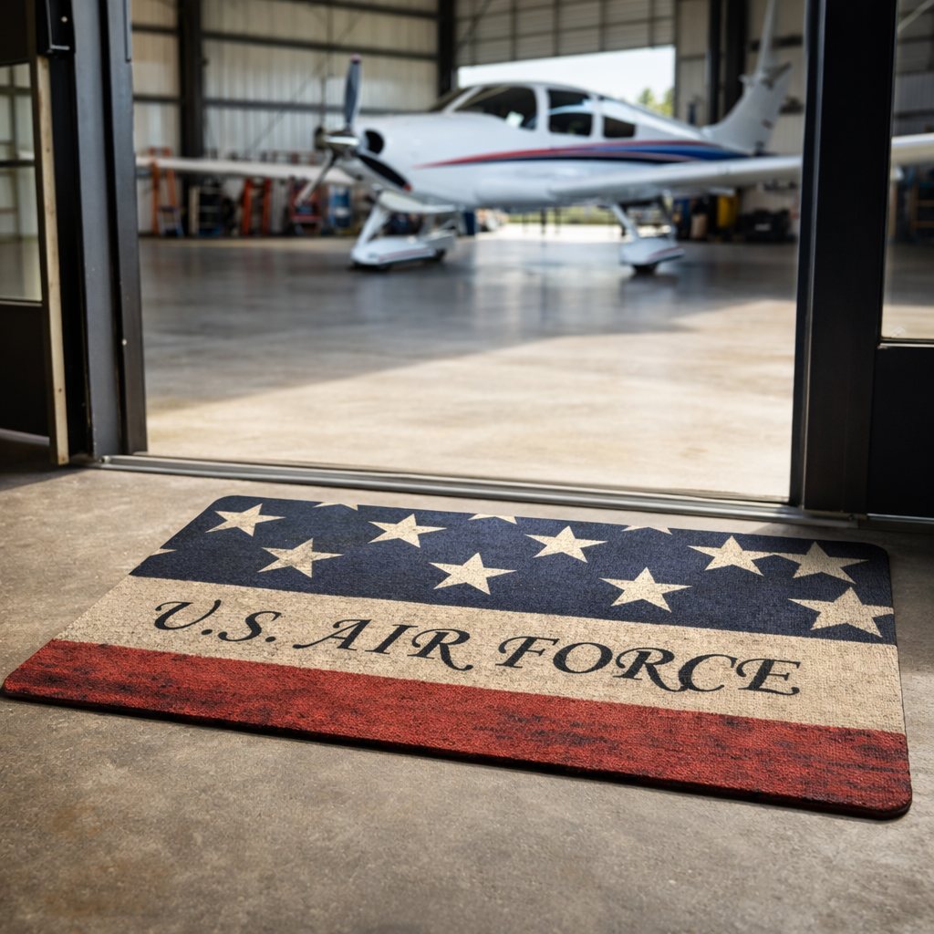 Custom U.S. Air Force American Flag Doormat – Personalized Military Welcome Mat | Veteran & Family Gift