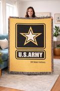 Personalized U.S. Army Woven Blanket – Custom Military Gift with Rank, Name, Unit – Veteran & Active Duty Gift (3 Sizes, 14 Colors)