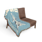 Custom U.S. Air Force Aircraft Woven Blanket – Personalized USAF Aviation Blanket – Military Gift for Airmen & Veterans