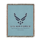 Custom U.S. Air Force Aim High Woven Blanket – Personalized USAF Military Gift with Name & Rank