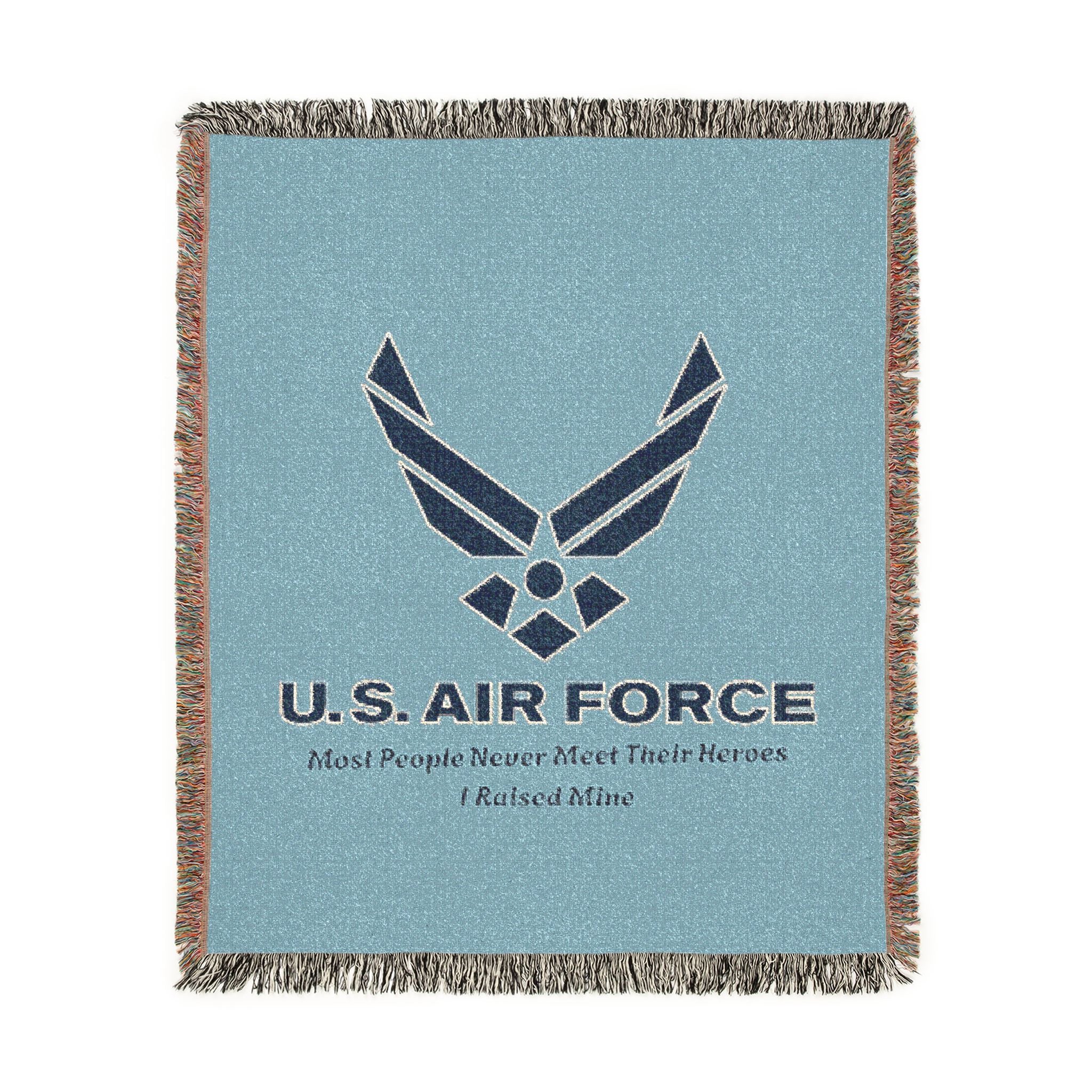 Custom U.S. Air Force Aim High Woven Blanket – Personalized USAF Military Gift with Name & Rank