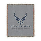 Custom U.S. Air Force Aim High Woven Blanket – Personalized USAF Military Gift with Name & Rank