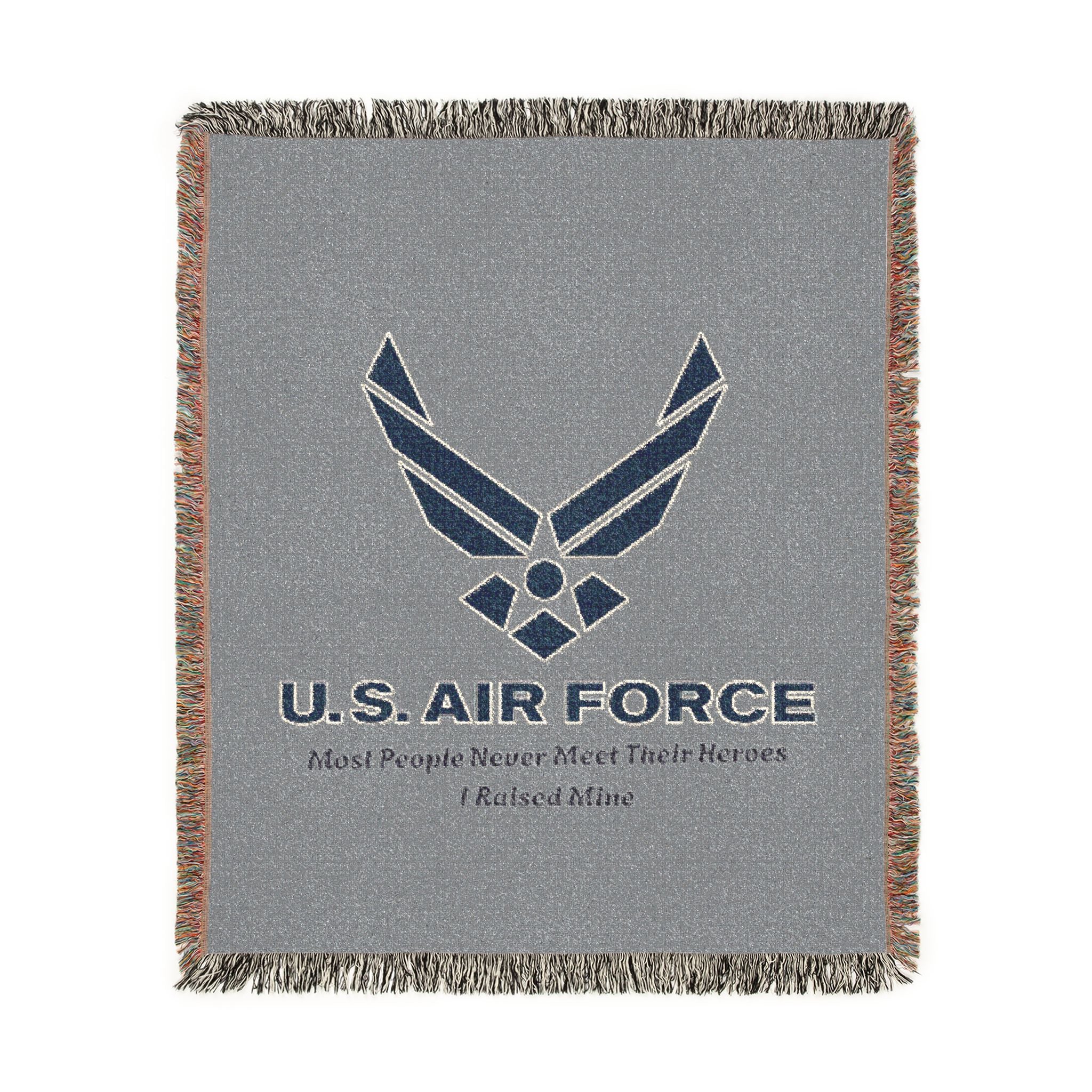Custom U.S. Air Force Aim High Woven Blanket – Personalized USAF Military Gift with Name & Rank